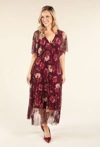 Floral Design Mesh Dress