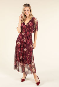 Floral Design Mesh Dress