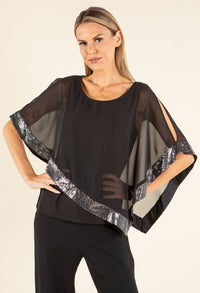 Sequin Trim Blouse