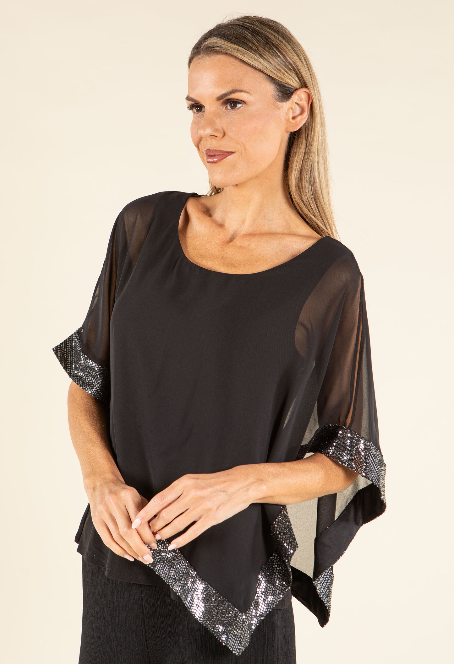 Sequin Trim Blouse