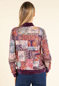 Patchwork Design Bomber Jacket
