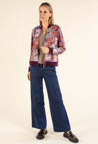 Patchwork Design Bomber Jacket