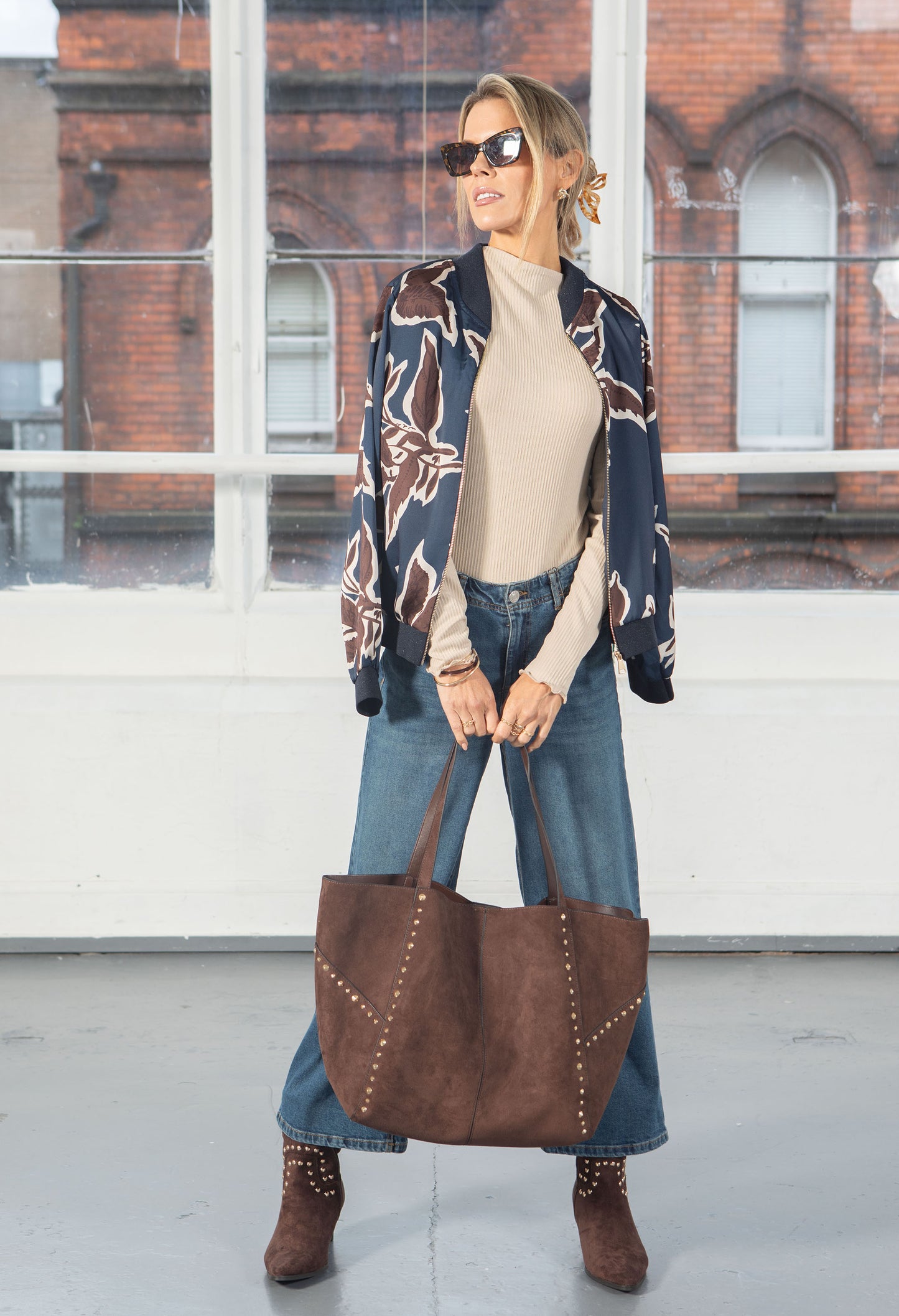 Studded Maxi Shopper Bag