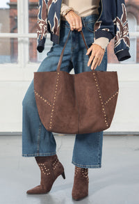 Studded Maxi Shopper Bag