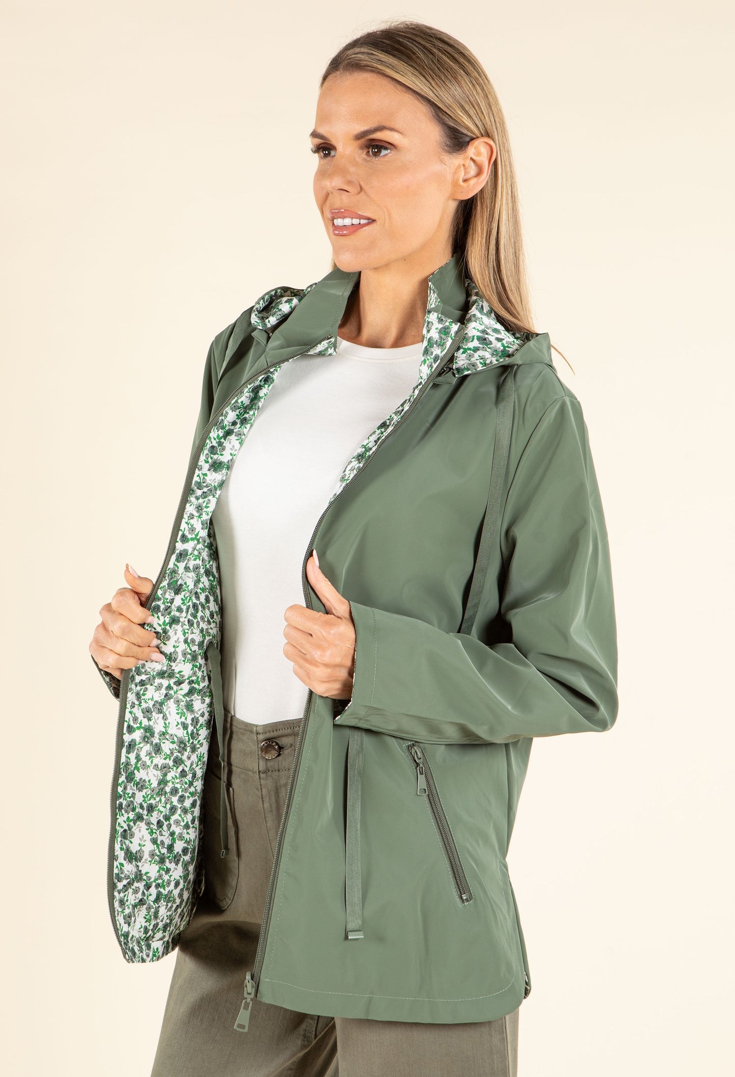 Reversible Floral Rain Coat