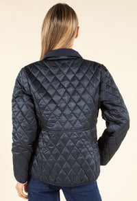 Corduroy Trim Quilted Jacket