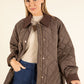 Corduroy Trim Quilted Jacket