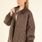 Corduroy Trim Quilted Jacket