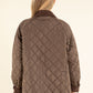 Corduroy Trim Quilted Jacket