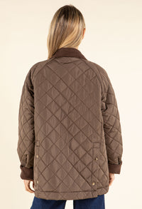 Corduroy Trim Quilted Jacket