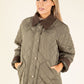 Corduroy Trim Quilted Jacket