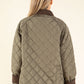 Corduroy Trim Quilted Jacket