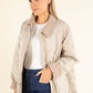 Corduroy Trim Quilted Jacket
