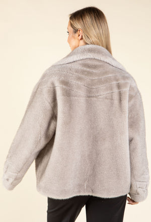 Relaxed Fit Faux Fur Jacket