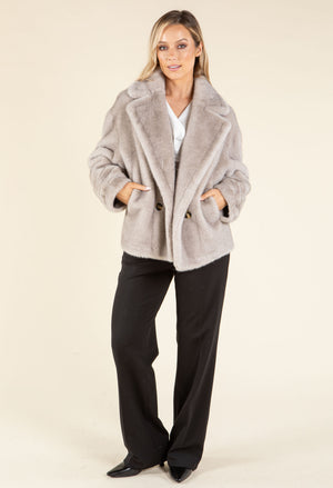 Relaxed Fit Faux Fur Jacket