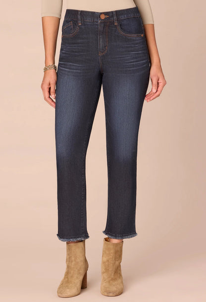 “Ab”solution® High Rise Fray Slim Straight Jeans