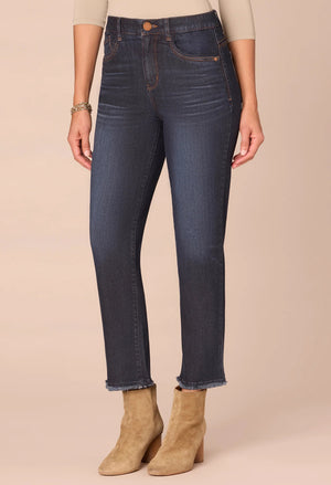 “Ab”solution® High Rise Fray Slim Straight Jeans