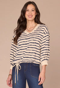3/4 Sleeve V-Neck Knit Top