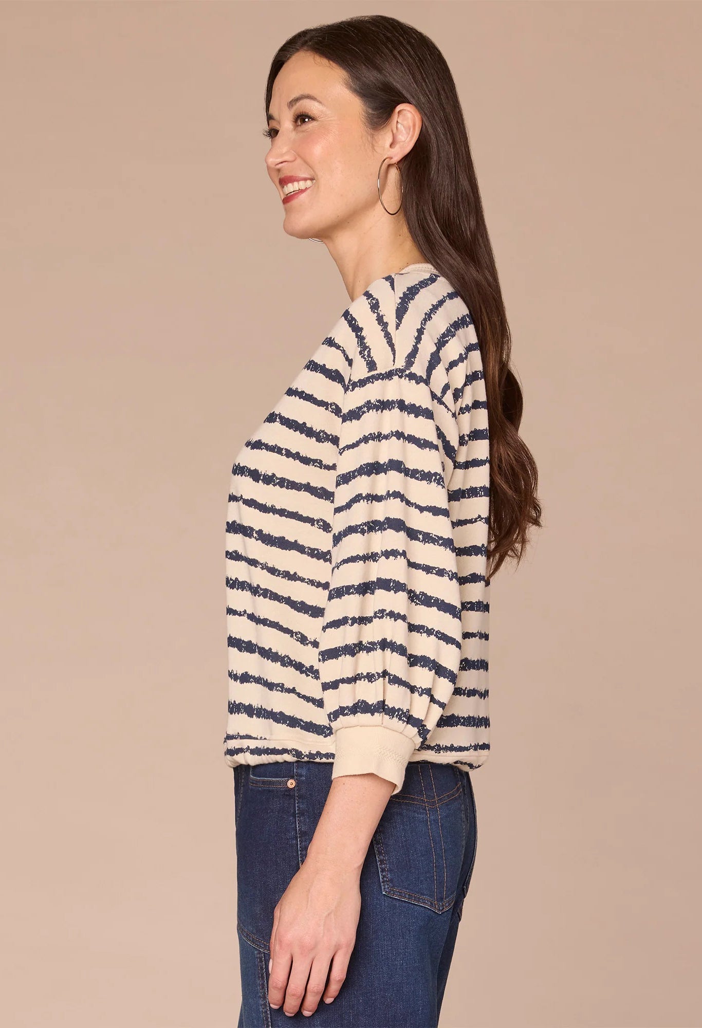 3/4 Sleeve V-Neck Knit Top