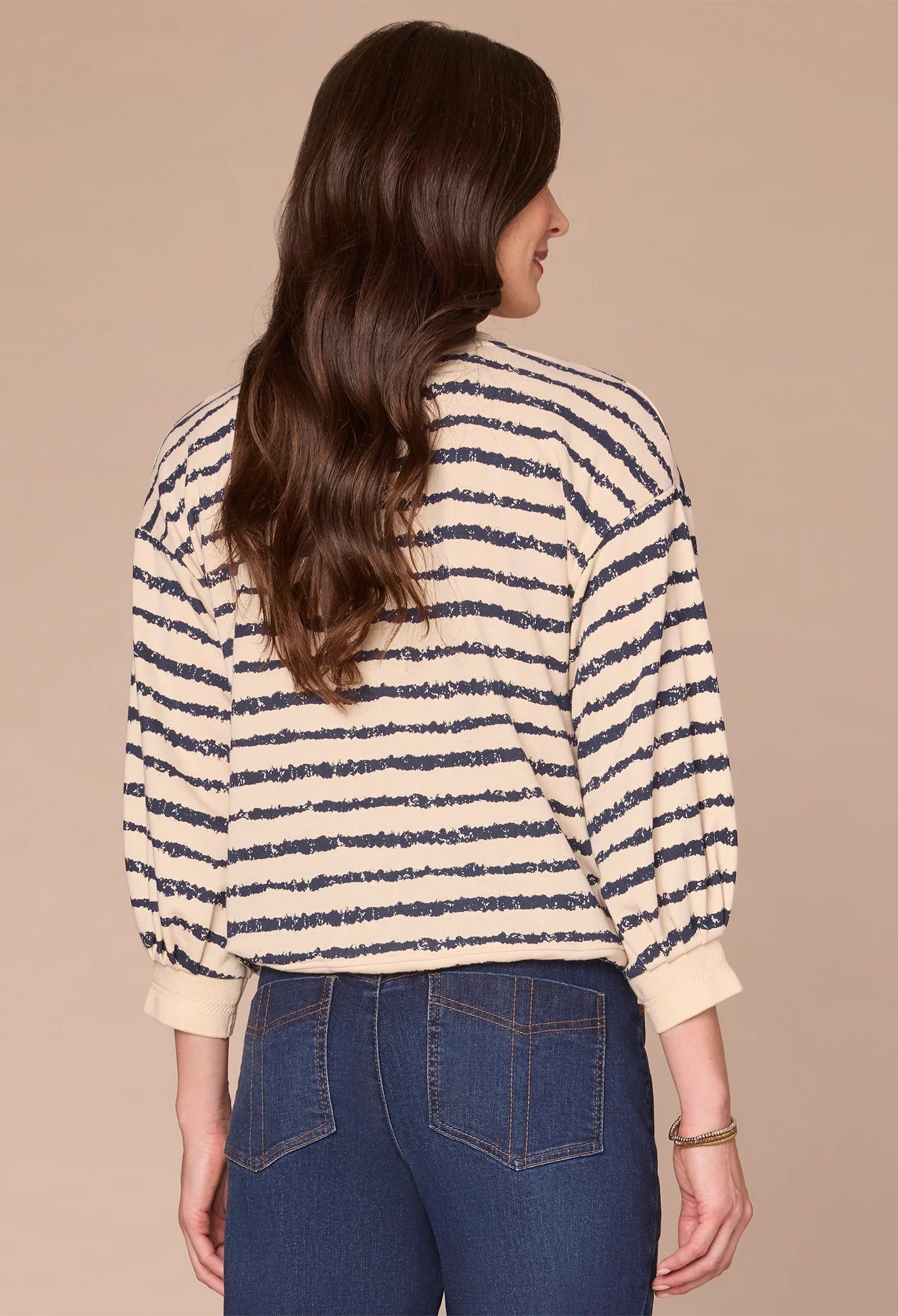 3/4 Sleeve V-Neck Knit Top