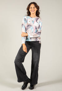 Geometric Print Fine Knit Top