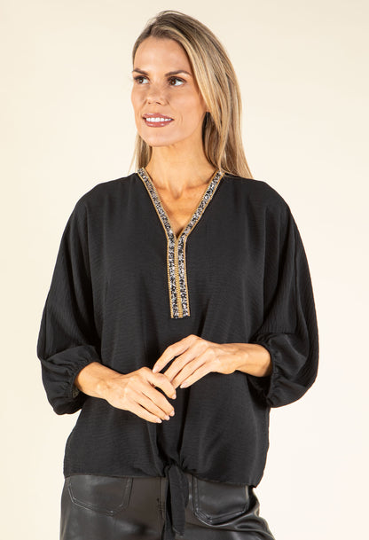 Diamante Trim Blouse