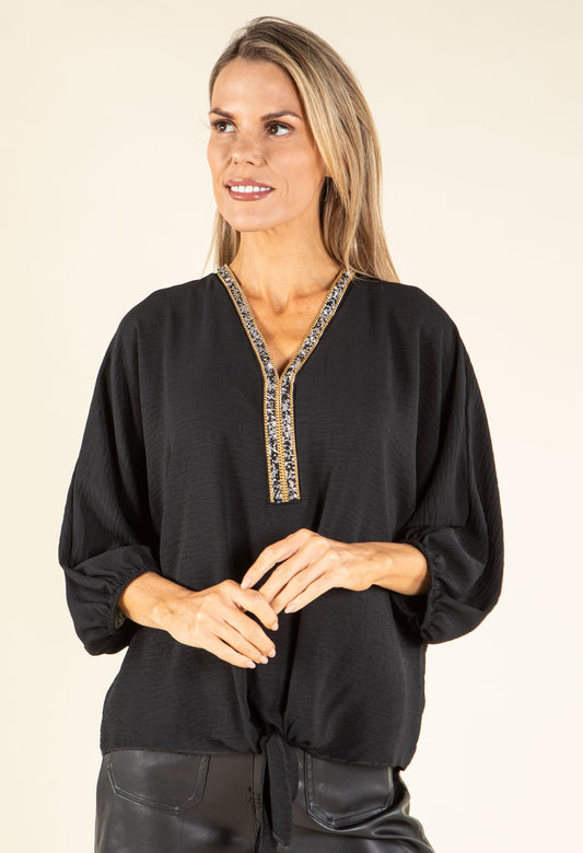 Diamante Trim Blouse