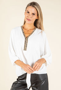 Diamante Trim Blouse