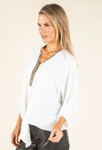 Diamante Trim Blouse