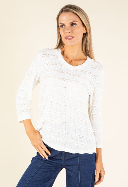 Round Neck Ruffled Top