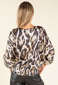 Tie Front Leopard Blouse
