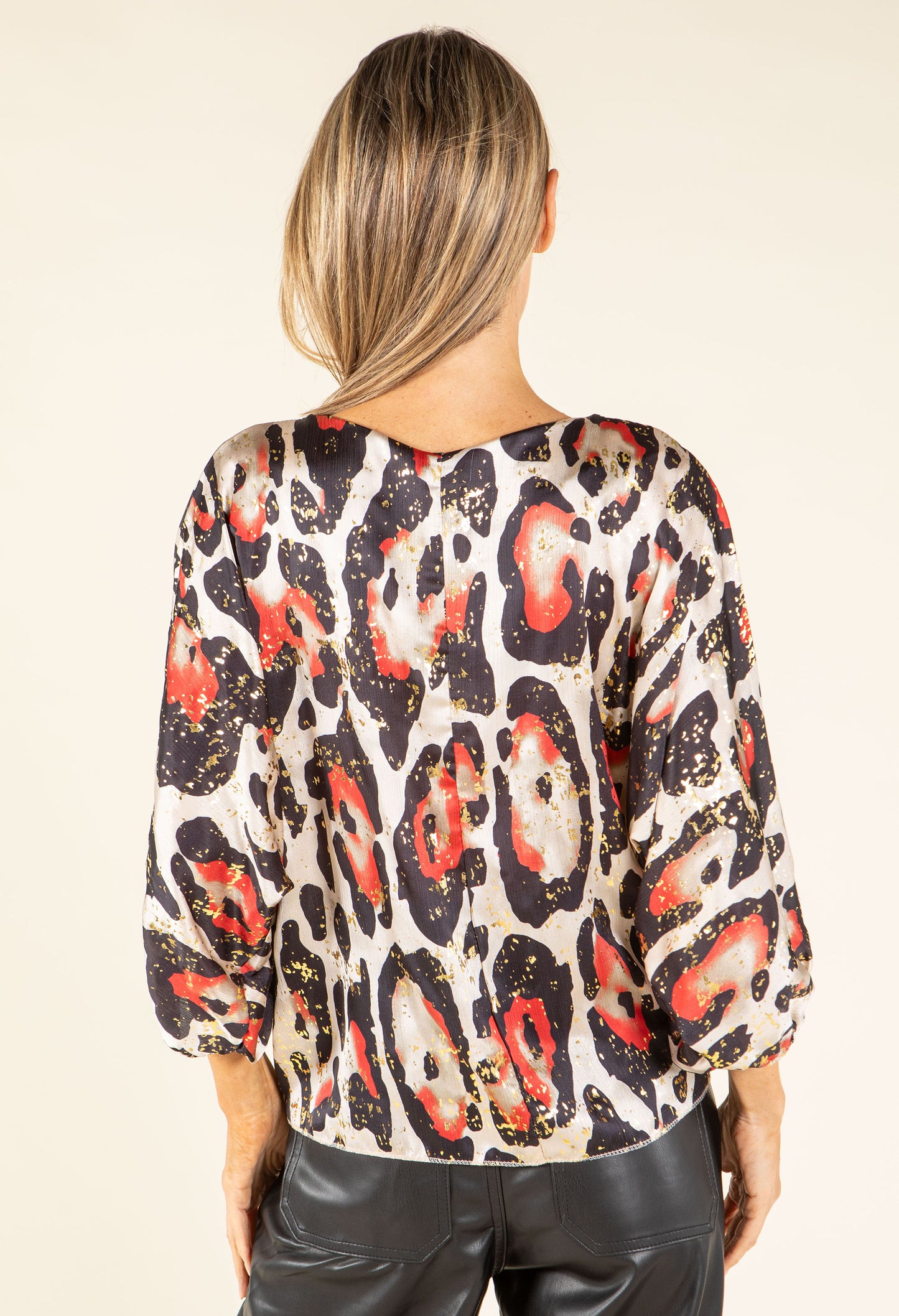 Tie Front Leopard Blouse