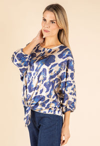 Tie Front Leopard Blouse