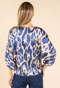 Tie Front Leopard Blouse