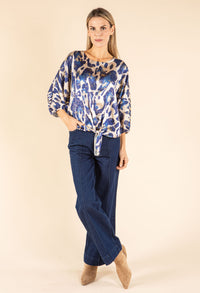 Tie Front Leopard Blouse