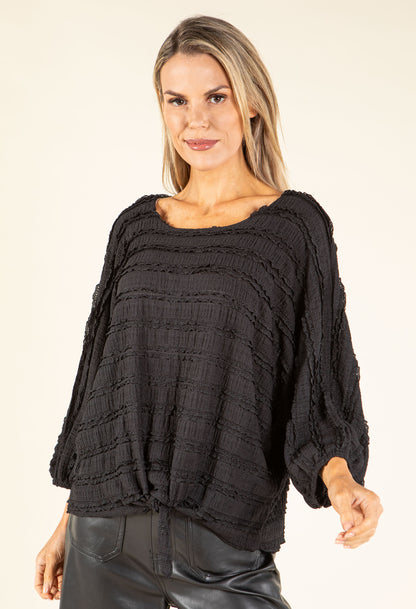 Tie Front Ruffled Blouse