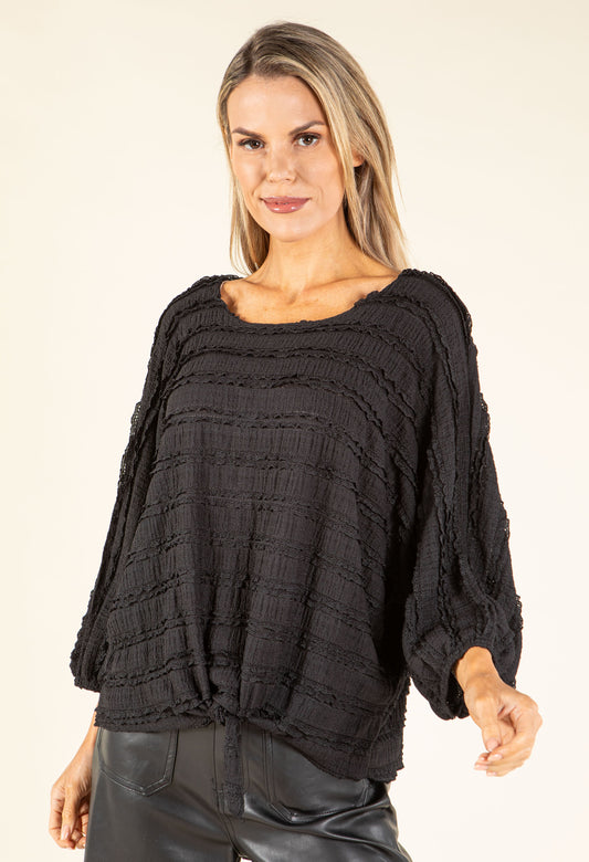 Tie Front Ruffled Blouse