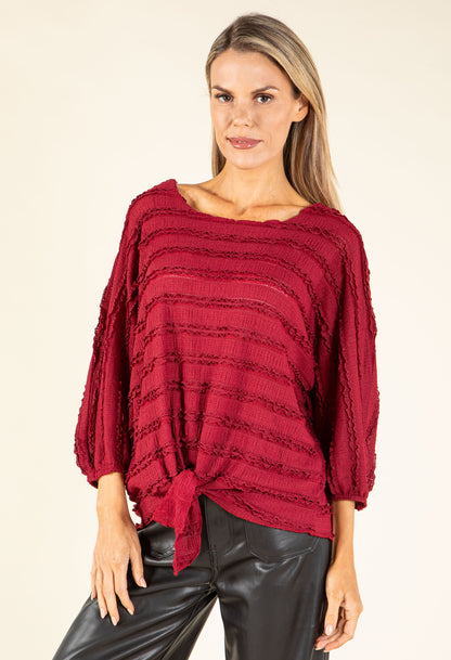 Tie Front Ruffled Blouse