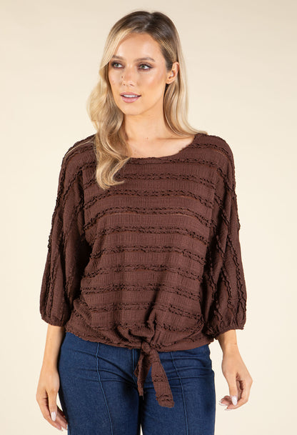 Tie Front Ruffled Blouse