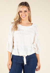 Tie Front Ruffled Blouse