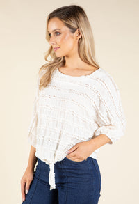 Tie Front Ruffled Blouse