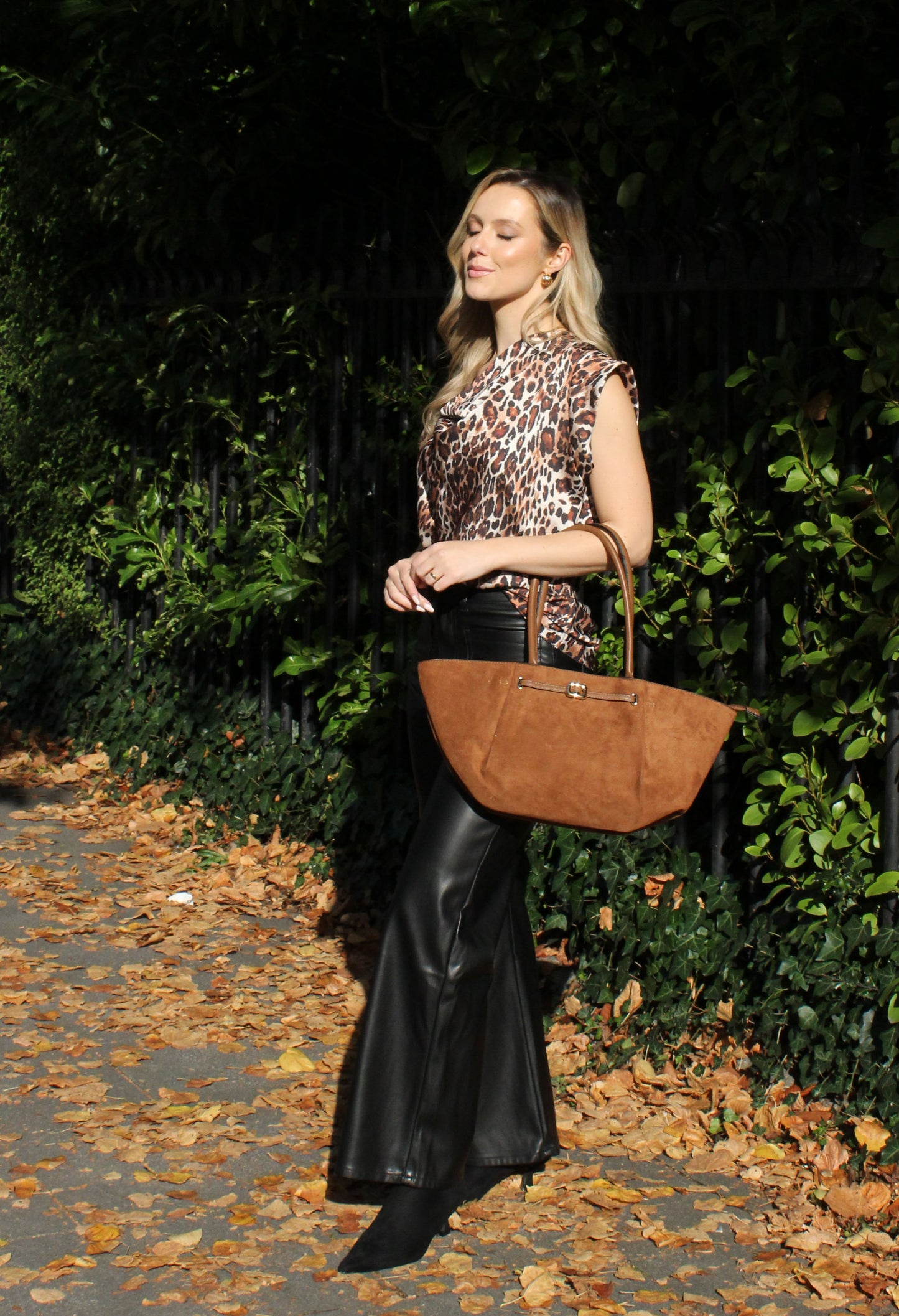 Cowl Neck Leopard Blouse