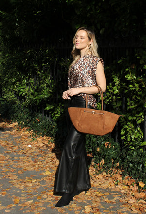 Cowl Neck Leopard Blouse