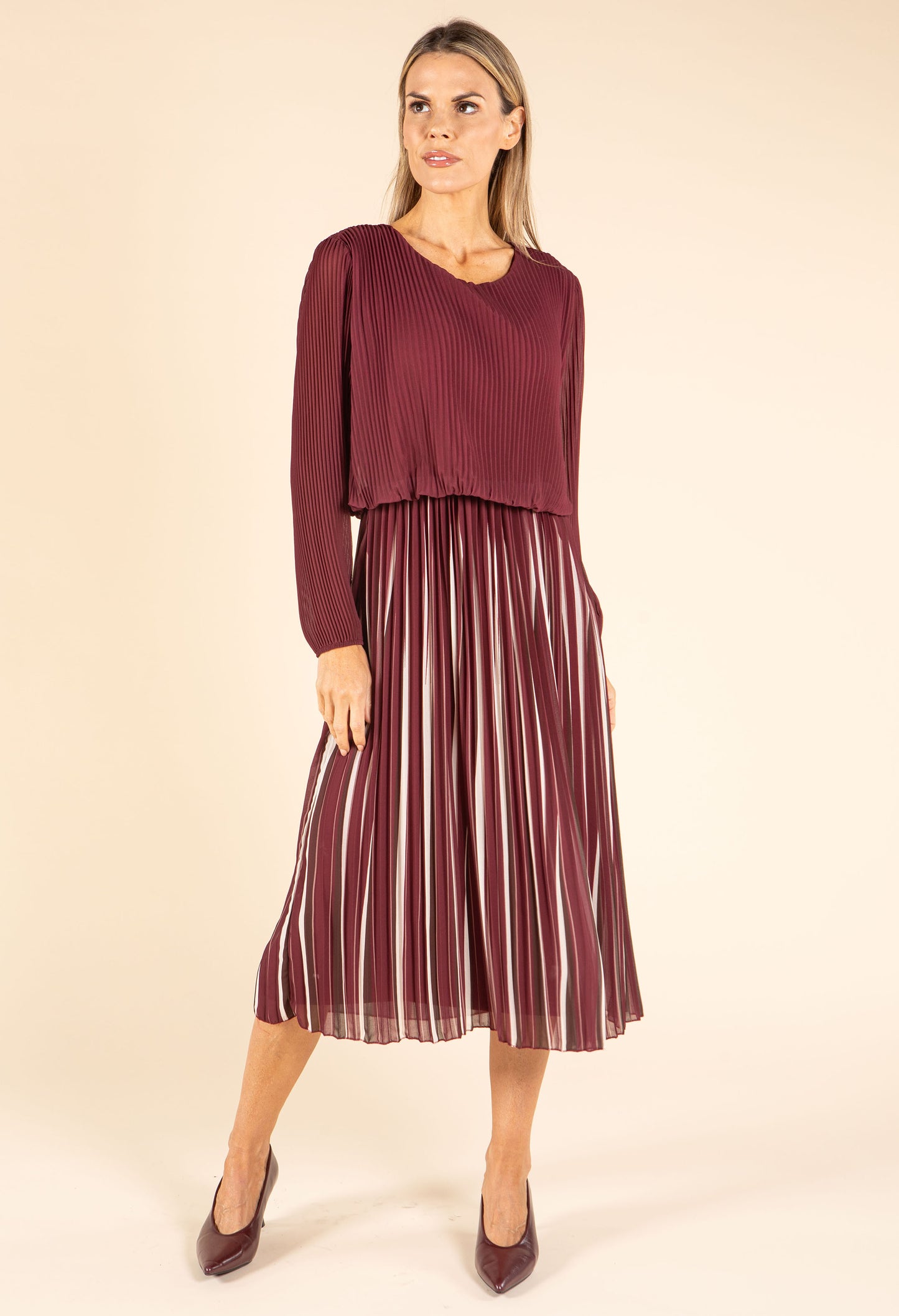 Plisse Pleated Pop Over Dress