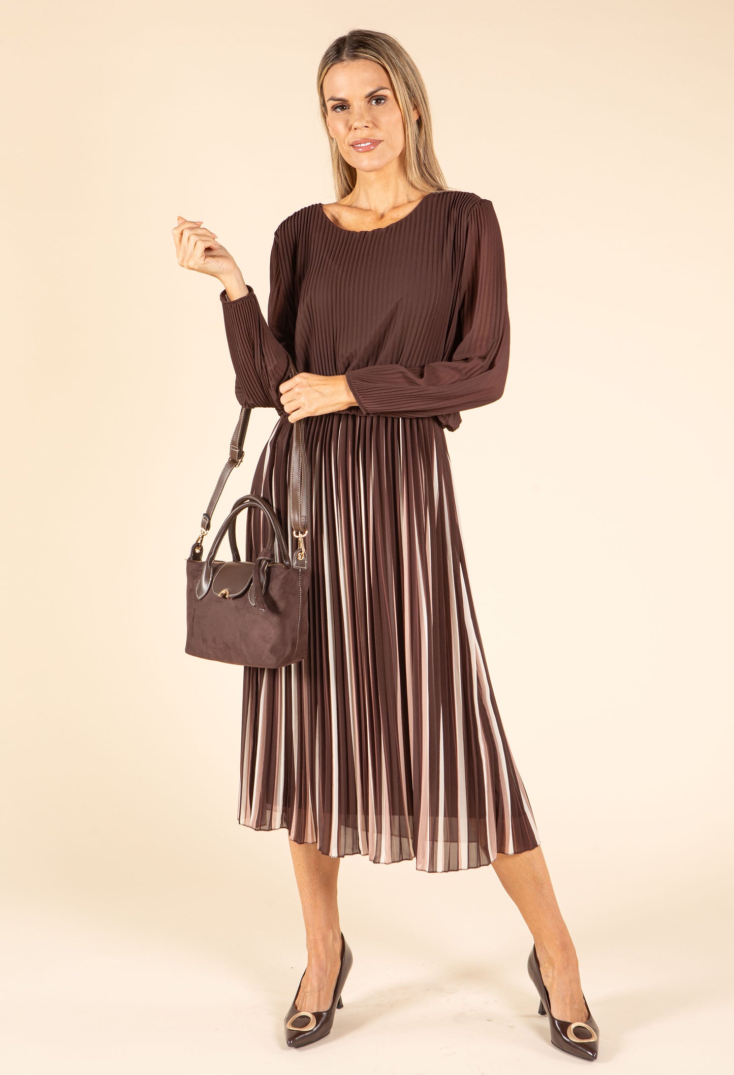 Plisse Pleated Pop Over Dress