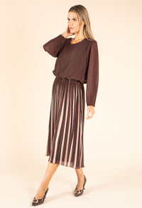 Plisse Pleated Pop Over Dress