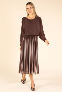 Plisse Pleated Pop Over Dress