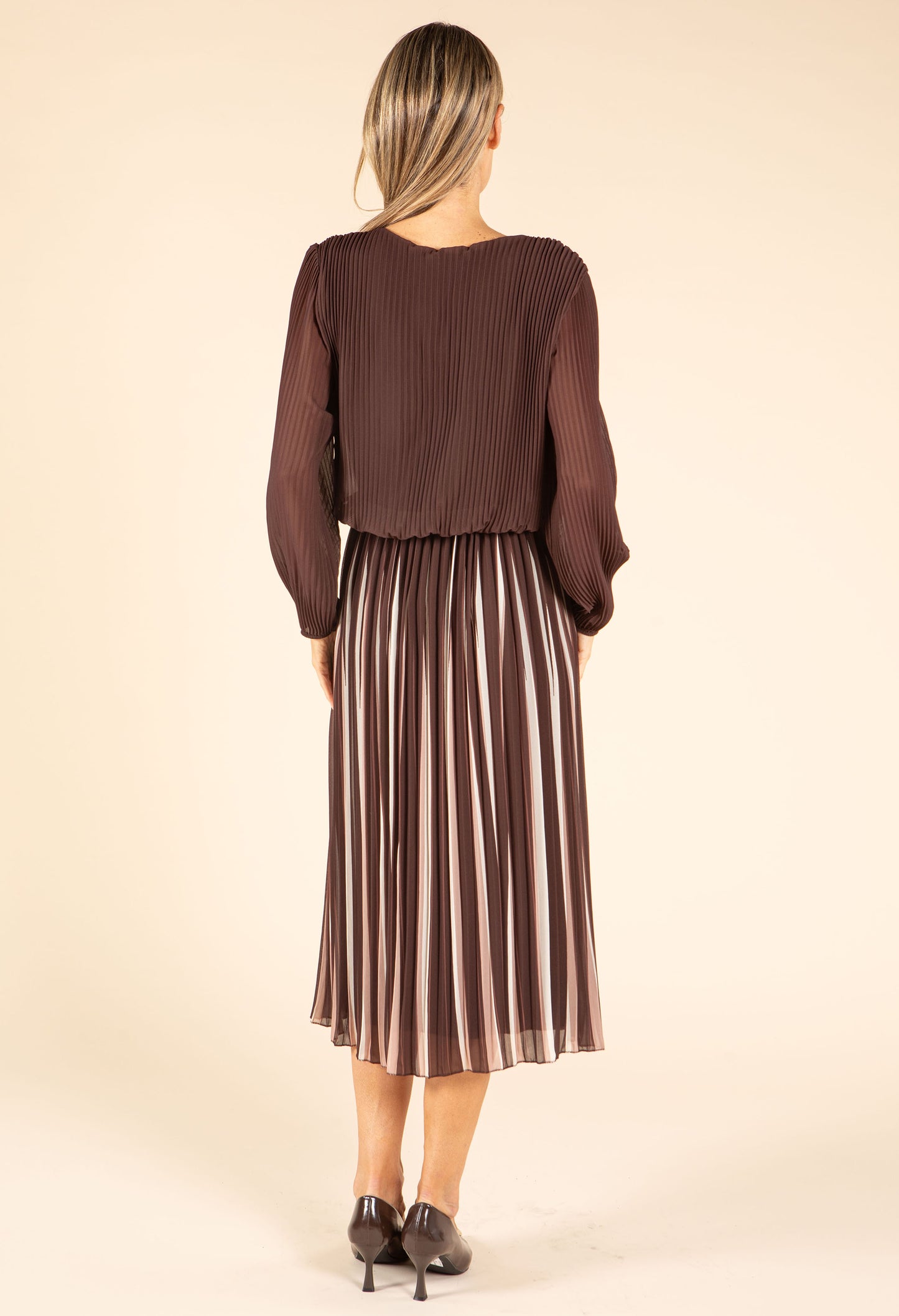 Plisse Pleated Pop Over Dress