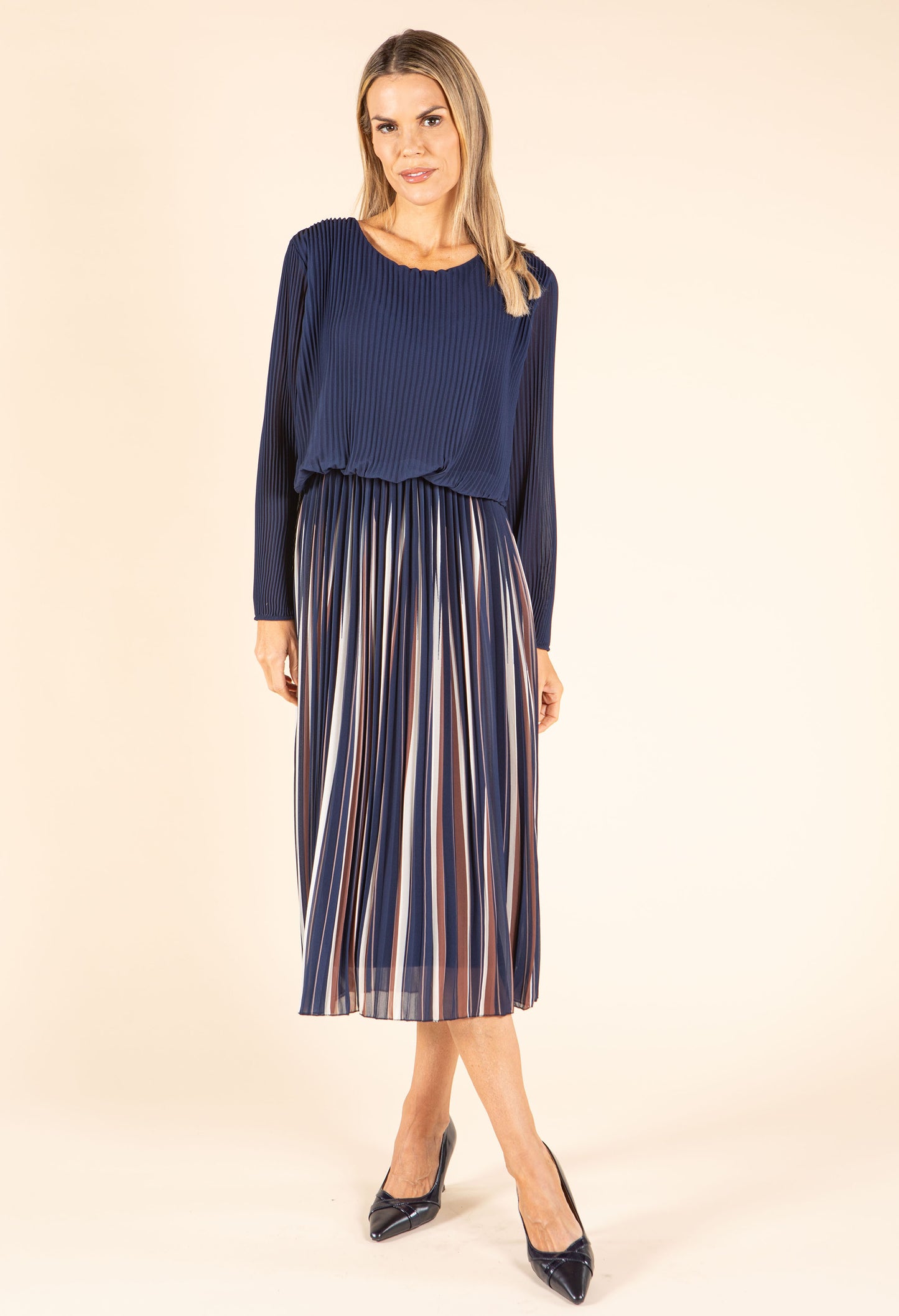 Plisse Pleated Pop Over Dress