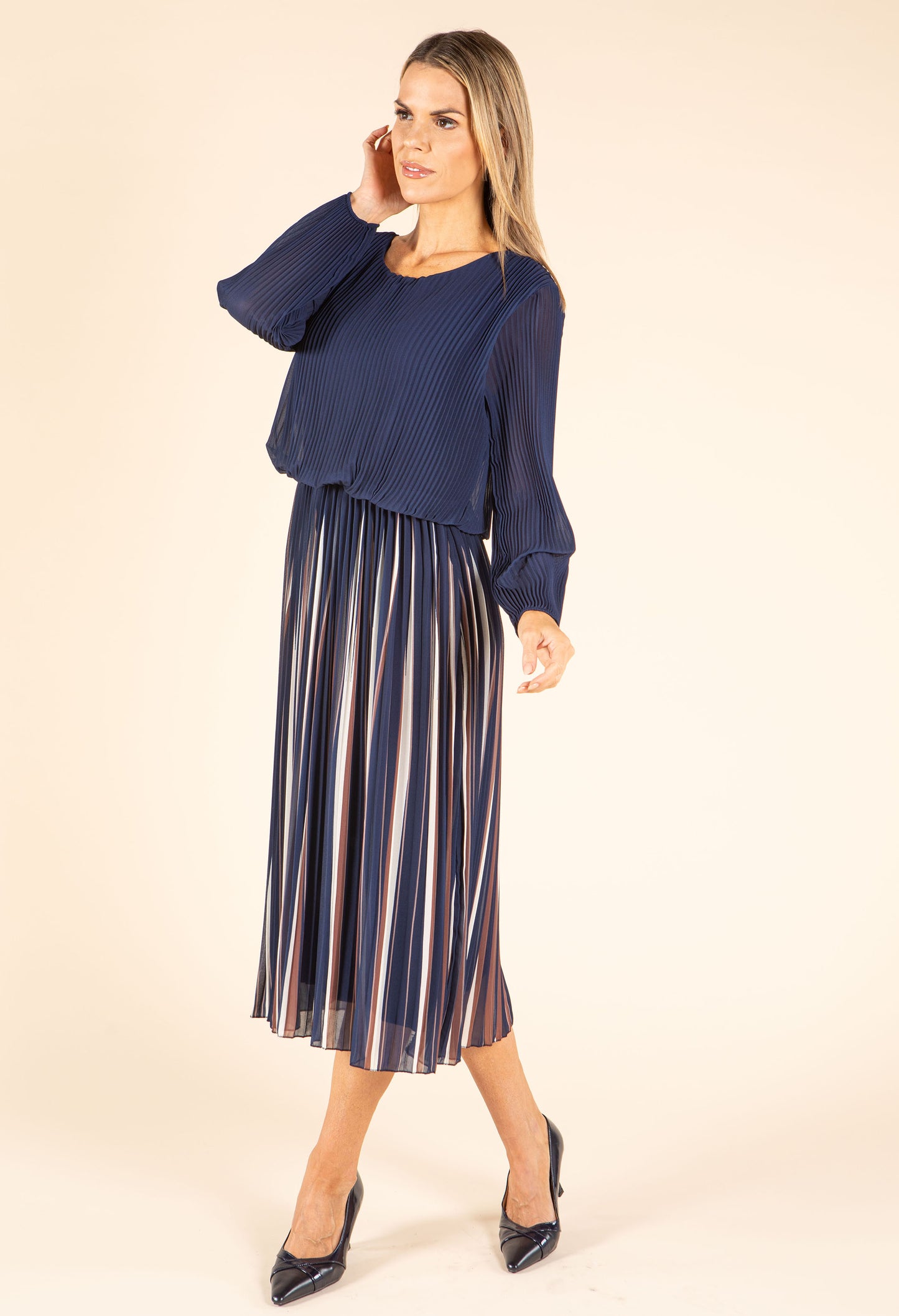 Plisse Pleated Pop Over Dress